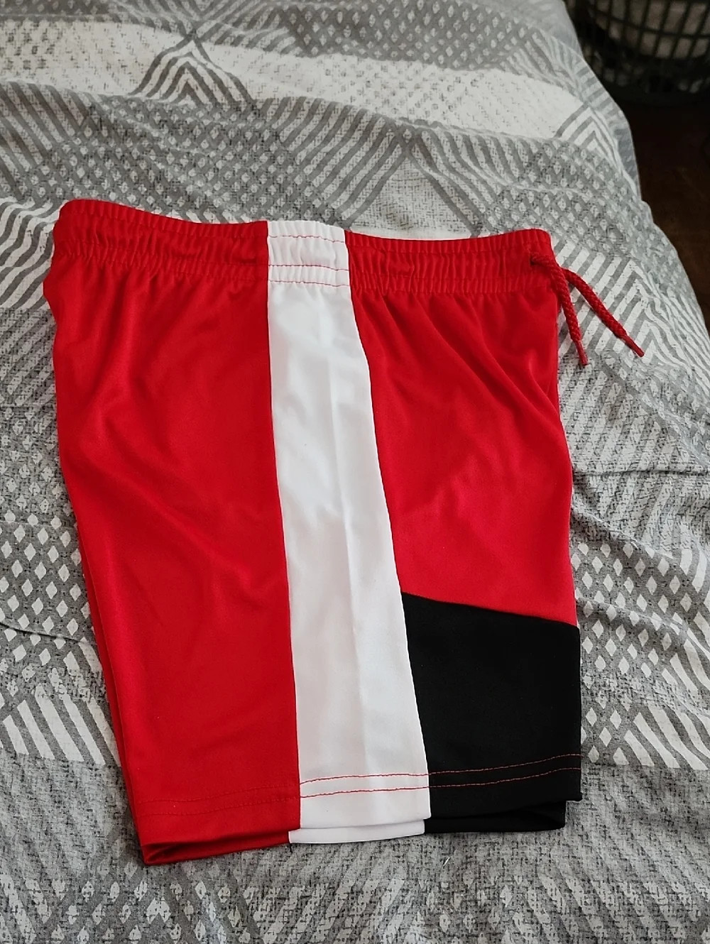 NWT! The Children's Place Quick Dry Red, Black & White Athletic Shorts; M 7/8